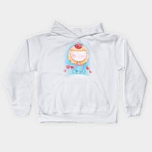 Girl with ladybug Kids Hoodie